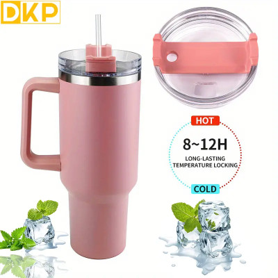 Large Capacity Water Bottle With Handle And Straw Lid, Insulated Reusable Stainless Steel Water Bottles