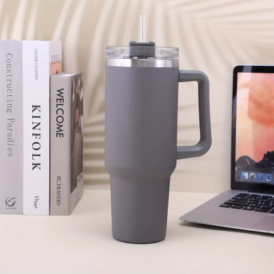 Vacuum Insulated Mug with Lid and Straw for Cold and Hot Drinks or Coffee