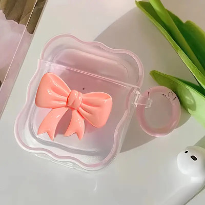 Pretty in Pink: Protect Your Apple Airpods 2/3 Pro Headset with a Wave Bowknot Earphone Case