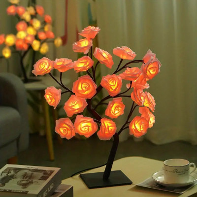 USB Powered LED Rose Tree Lamp - Perfect for Home Decor, Parties, and Weddings!