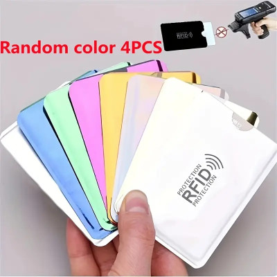 Aluminum Anti-theft Brush Bank IC Card Sleeve RFID Blocking Protection Package Credit Card Protector Bus Card Holder RFID Anti-demagnetization