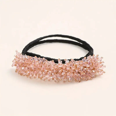 Rhinestone Hair Bun Maker Elegant Crystal Braided Hair Headdress Hair Bun Making Styling Donut Bun Maker