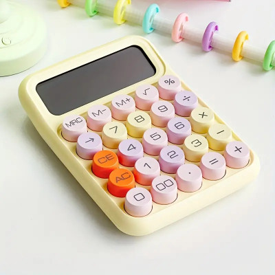 Keyboard Calculator Office 12-digit Mechanical Calculator Cute Candy Color Calculator Color Aesthetic and Big Buttons - Perfect for Office or School Use