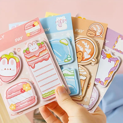 Cute Pet Special-shaped Combination Sticky Notes Student Stationery Cute Note Paper Message Book Note Paper, Back To School, School Supplies