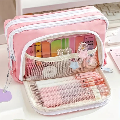 Stationery Bag, Pencil Case, Large Capacity Pencil Case, Handheld Pencil Case, Stationery Box, Cosmetics, Portable Gifts, Suitable For Office, School, Youth, Men, Women, Adults