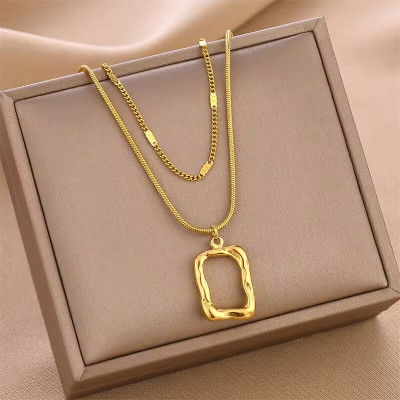 High Quality 18K Gold Plated No Tarnish  Stainless Steel Necklace Design Jewelry for Women - A1078
