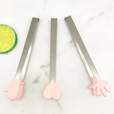 3pcs Lovely Small Silicone Tongs, Kids Cooking Tongs, Kitchen Tools, BBQ Tongs, Baking Clip, Ice Cube for Home