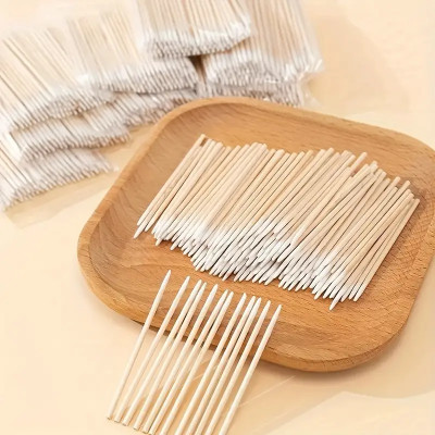 100 pcs Microblading Cotton Swabs, Eyebrow Correction Gadgets, Nail Wooden Swabs Cleaning Sticks Nail Polish Remover Nail Art Swabs Tools