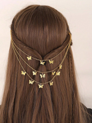 Butterfly Decor Hair Chain, Outdoor and Gym