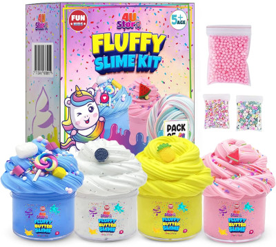 Butter Slime Kit for Kids, Girls & Boys - Non-Sticky, Scented, Soft & Glossy to Make Your Own Cloud Slime – Stress Relief Party Favors & Great Gift Idea