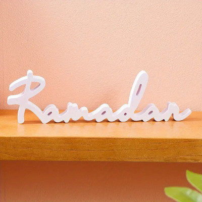 White Simple Eid Eid Ramadan Letter Decoration Ornament